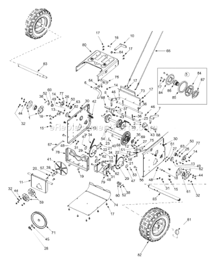 Page B Diagram and Parts List for 31AE993I400 2004 Yard Man Snow Blower